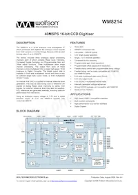 WM8214SCDS/RV Datenblatt Cover