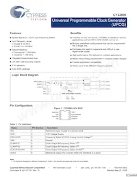 CY22800FXC-036A Datasheet Cover