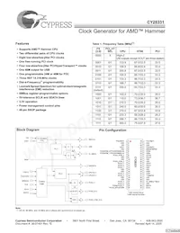 CY28331OXCT Datasheet Cover