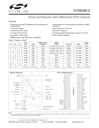 CY28346ZXC-2T Datasheet Cover