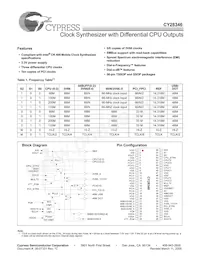 CY28346ZXCT Datasheet Cover