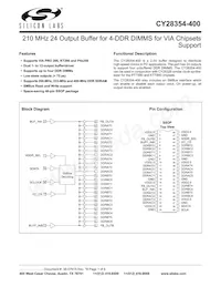 CY28354OXC-400T Datasheet Cover