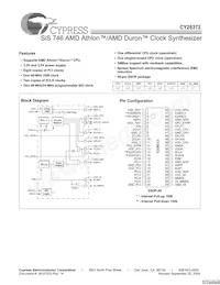 CY28372OXCT Datasheet Cover