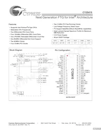 CY28416OXCT Datasheet Cover