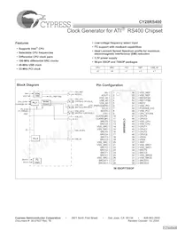 CY28RS400ZXCT Datasheet Cover