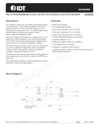 ICS252PMT Datasheet Cover