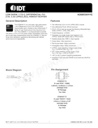 ICS853011CMLFT Datasheet Cover