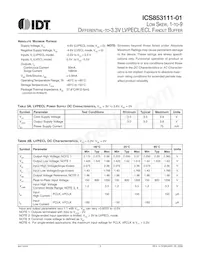 ICS853111AV-01LFT Datasheet Page 3