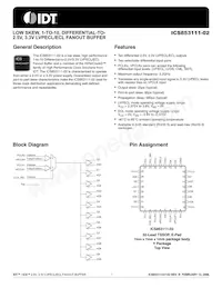 ICS853111AY-02LFT Datasheet Cover