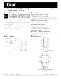 ICS8535AG-01T Datasheet Cover