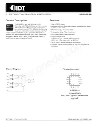 ICS858018AKT Datasheet Cover