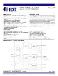 IDTCV123PVG8 Datasheet Cover