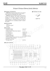 NJW1110V-TE1 Datasheet Cover