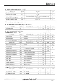 NJW1110V-TE1 Datasheet Page 3