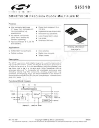 SI5318-F-BCR Datasheet Cover