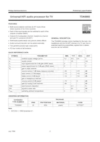 TDA9860/V2 Datasheet Pagina 2
