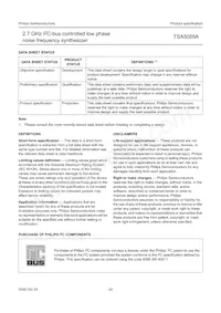 TSA5059ATS/C1 Datasheet Pagina 22