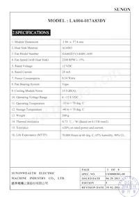 LA004-017A83DY 데이터 시트 페이지 4