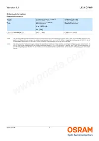 LE A Q7WP-NYNZ-1-0-A40-R18-Z Datasheet Page 2