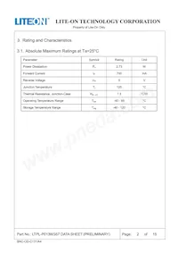 LTPL-P013WS57 Datasheet Pagina 2