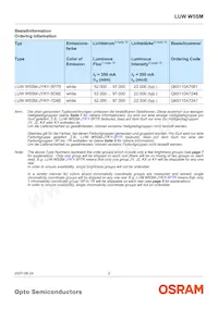 LUW W5SM-JYKY-5P7R-Z Datasheet Page 2