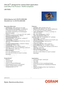 LW F65G-HZKX-58-Z Datasheet Cover