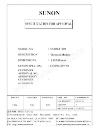 SA000-11009 Datasheet Cover