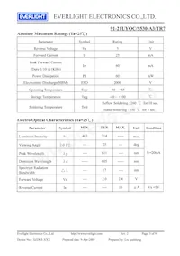 91-21UYOC/S530-A3/TR7 Datasheet Page 3