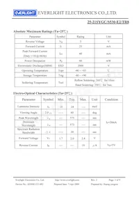 25-21SYGC/S530-E2/TR8 Datasheet Pagina 3