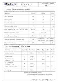 MT3030-WT-A Datasheet Page 3