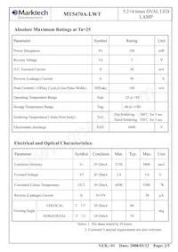 MT5470A-LWT Datasheet Page 3