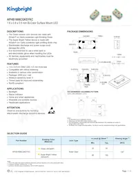 APHB1608CGKSYKC Datasheet Cover