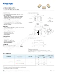 APHBM2012QBDSURKC 데이터 시트 표지