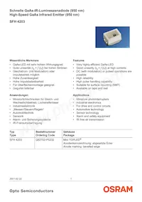 SFH 4203 Datasheet Copertura