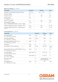 SFH 4650-Z-BF Datasheet Pagina 2