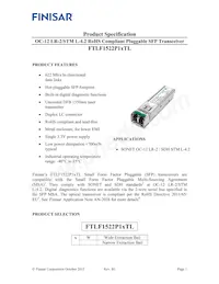 FTLF1522P1BTL Datasheet Cover