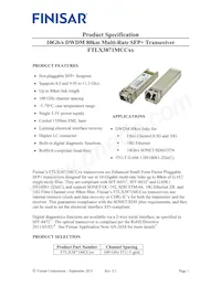 FTLX3871MCC61 Datasheet Cover