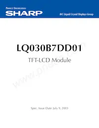 LQ030B7DD01 Datasheet Cover