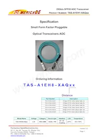 TAS-A1EH8-XAQ10 Datasheet Cover