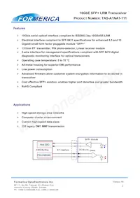 TAS-A1NA1-111 Datasheet Pagina 2