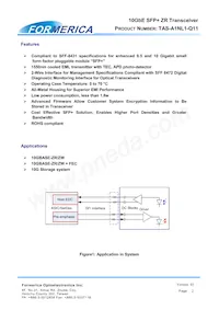 TAS-A1NL1-Q11 Datasheet Pagina 2