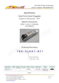 TSD-S1AA1-D11 Datenblatt Cover
