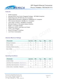 TSD-S1CA1-F11 Datasheet Pagina 2