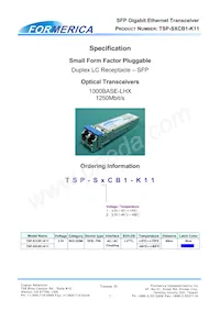 TSP-S1CB1-K11 Datasheet Cover