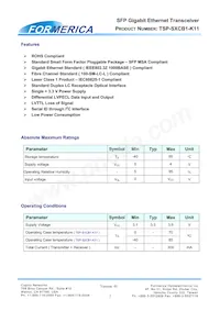 TSP-S1CB1-K11 Datasheet Pagina 2