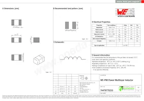 74479775233 Datasheet Cover