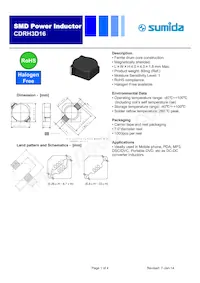 CDRH3D16NP-470N Datasheet Cover