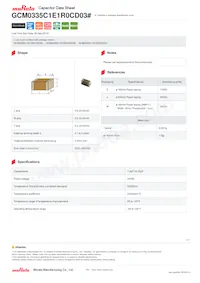 GCM0335C1E1R0CD03D Datasheet Cover