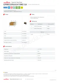 GRM035R60G475ME15D Datasheet Cover