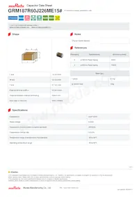 GRM187R60J226ME15D Datasheet Cover